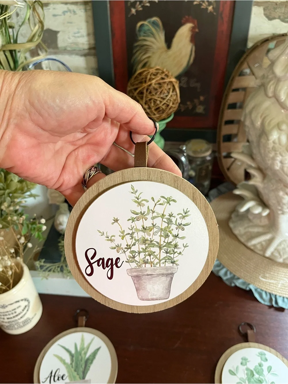 Gardeners Collection. One small gardener metal sign & Set of 3 Herb Signs